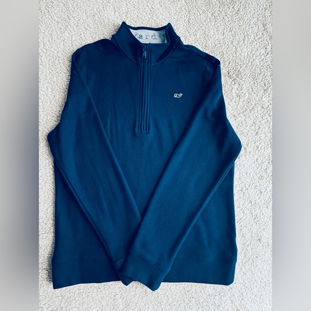 Vinyard Vines navy blue quarter zip sweater